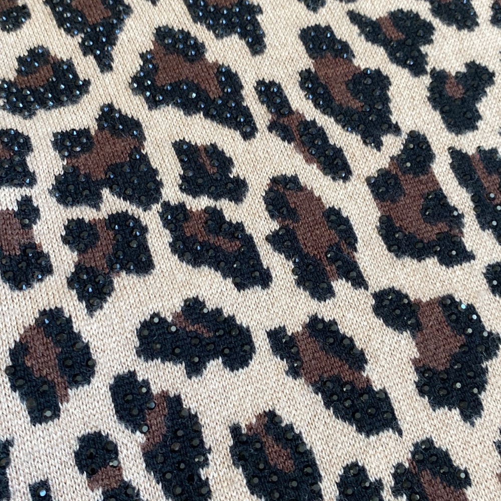 Alice And Olivia Connie Embellished Leopard Sweater size XS - Picture 7 of 13